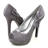 Gaze15 Satin Side Bow Pump GRAY