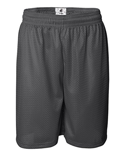 Adult mesh athletic shorts. (Graphite) (Large)