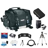 Original Canon 200DG Digital Camera Gadget Bag (Black) + LP-E6 Replacement  ....