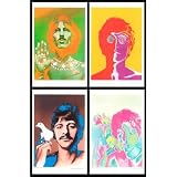 Beatles-LennonMcCartneyHarrisonStarr-Psychedelic-RichardAvedon-Setof411x17Posters