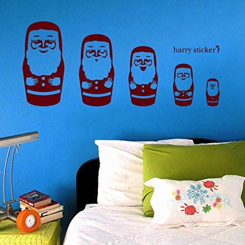 HARRY STICKER X'mas Removable Wall Decor Decal Sticker [Made in Japan] UHST00449 Xfmas Matryoshka Size LL Red