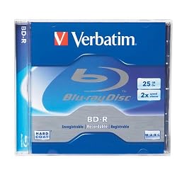 Verbatim 95357 25 GB 2x Blu-ray Single-Layer Recordable Disc BD-R,  1-Disc Jewel Case