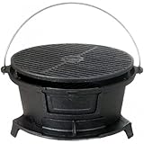 Seasoned Cast Iron Round Hibachi Grill
