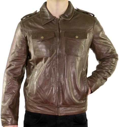 Xelement Mens Urbanite Dark Brown Casual Leather Jacket - Medium