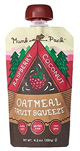 Munk Pack Oatmeal Fruit Squeeze, Raspberry Coconut, 4.2 Oz Pouch (Pack of 12)