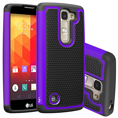 LG Escape 2 Case, LG Logos Case, LG Spirit Case, LK LG Escape 2 / LG Logos / LG Spirit Case [Drop Protection] [Shock-Absorption] [Impact Resistant] Hybrid Dual Layer Armor Defender Protective Case Cover for LG Escape 2 (AT&T) / LG Logos (US Cellular) / LG Spirit (Metro PCS) (HY Series - PURP)