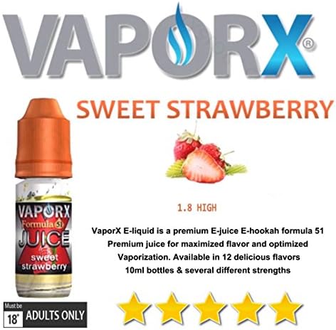 VAPORX (LOT 5 BOTTLES) * SWEET STRAWBERRY * FORMULA 51 PREMIUM JUICE 1.8 H 50-ML