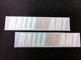2 X RalliArt Racing Decal Sticker (New) White with Orange and Red Size 8''x 1.7''