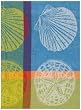 100% Cotton Jacquard Sand Shells Turquoise Dishtowel 18" X 28" Set / 6