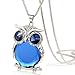 Ularmo 2015 New Hot Fashion Women Owl Pendant Sweater Chain Long Necklace Jewelry (blue)
