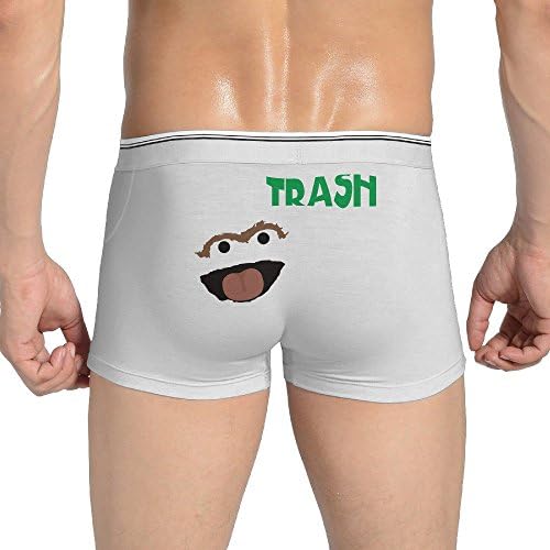 Cool Oscar The Grouch Trash Fun Prints Mens Novelty Boxer Briefs White XXX-Large