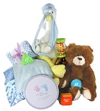 Stork Welcoming Baby Gift Basket for Boy or Girl (Regular, Baby Boy - Blue)
