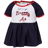 MLB Majestic Atlanta Braves Infant Girls Tri-Color Creeper Dress (6-9 Months)