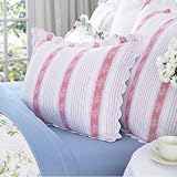 Lauren by Ralph Lauren Home Lake Quilted Standard Sham-White & Pink
