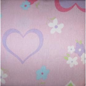 Pink Hearts and Flowers Flannel Twin Sheet Set