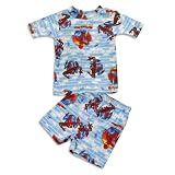 Spiderman by Marvel - Toddler Boys Short Sleeve Shortie Spiderman Pajamas, Light Blue, White, Red