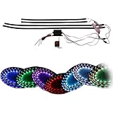 ZHOL&reg; 7 Color LED Under Car Glow Underbody System Neon Lights Kit 48" x 2 & 36" x 2 w/Sound Active Function and Wireless Remote Control