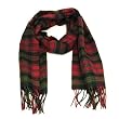 New Softer Than Cashmere Stripe Plaid Multi-colored Long Fringe Scarf Shawl Wrap 72x12 Berry