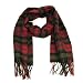New Softer Than Cashmere Stripe Plaid Multi-colored Long Fringe Scarf Shawl Wrap 72x12 Berry