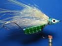 NEW FLIES Holographic & Glow in the Dark Tandem Hook Sinking Bass & Pike Lazar Head Fly #73