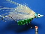 NEW FLIES Holographic & Glow in the Dark Tandem Hook Sinking Bass & Pike Lazar Head Fly #73