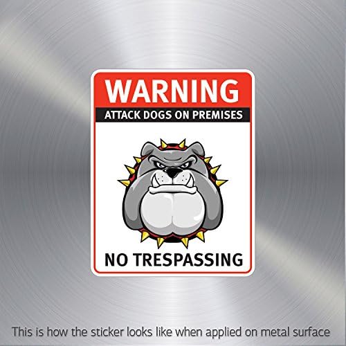 Hobby Decal Warning Attack Dog On Premises. No Trespassing Weatherproof Gam (18 X 14.2 In)