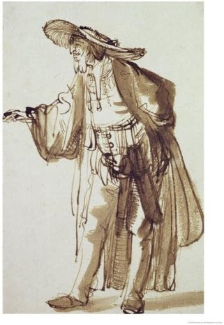 Actor with a Broad-Rimmed Hat Giclee Print Art (18 x 24 in)