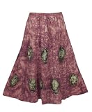 Plus Size Wine Tribal Print Skirt