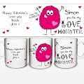 Personalised Love Monster Mug Great Fun Gift for Boys Men Boyfriend Birthday Christmas Valentines Day Anniversary