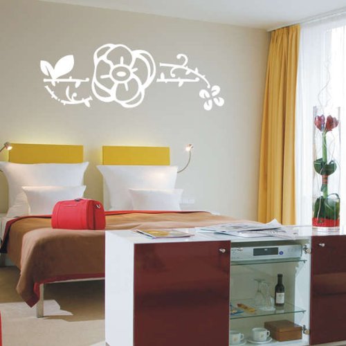 Imagen 2 de Etiqueta de la pared f65 rosas muy bonitas con adornos elegantes 120x43 cm