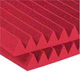 Auralex 2SF24RED 2 Studiofoam Wedge Panels in Red 12-2'x4'x2 panels