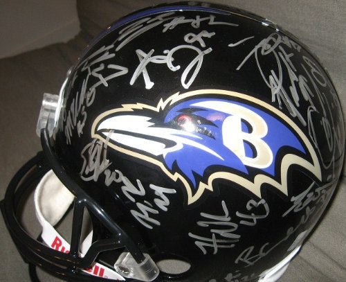 2011 BALTIMORE RAVENS TEAM SIGNED AUTOGRAPHED FULL SIZE HELMET JOE FLACCO RAY LEWIS ED REED COA + HOLOGRAM