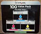 Lexmark 100 Ink Cartridges Value Pack 3 Color Cartridges (Cyan, Magenta, Yellow) 51QJ30jeHlL. SL160 Lexmark 100 Ink Cartridges Value Pack 3 Color Cartridges (Cyan, Magenta, Yellow)