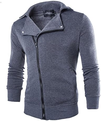 Takdream Casual Top Coat Slim Fit Jacket Mens Classic Oblique Zipper Sweatshirts