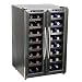Whynter WC-321DD 32 Bottle Dual Temperature Zone Wine Cooler, Stainless Steel Trimmed Glass Door with Black Cabinet