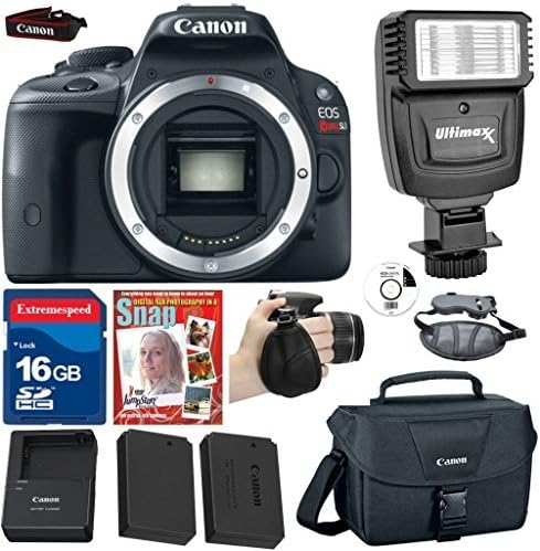 Canon EOS Rebel SL1 DSLR Body (No Lens) +Extra High Capacity battery +16g Commander High Speed Memory Card +Canon Professional Camera Bag +Deluxe Wrist Grip +Top Value Bundle - International Version
