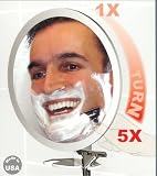 Ultra Z`Fogless 1X to 5X Mirror with Razor Holder in White