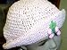 Hand Crocheted Baby Pink Gimp Girls Floppy Hat with Tassle