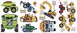 RoomMates SPD0003SCS Construction Vehicles Peel and Stick Wall Decals, 18 Count, 1-Pack