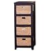Homelegance 4-Tier Cabinet with 4 Baskets, Black