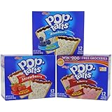 Kellogg's Poptarts Toasters, Strawberry, Blueberry and Cherry, 48 Count