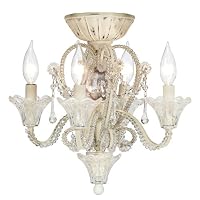 Pull Chain Crystal Bead Candelabra Ceiling Fan Light Kit