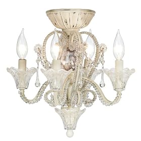 Pull Chain Crystal Bead Candelabra Ceiling Fan Light Kit