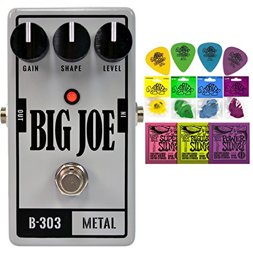 Big Joe Stomp Box Company B-303 Metal Distortion String Bundle w/ 2 free Items: Ernie Ball Guitar Strings, 1 Dozen Dunlop Tortex Picks