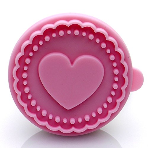 Heart Cookie Stamp - Wooden Handle with Silicone