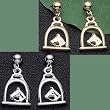 Equestrian Stirrup with Horse Head Earrings