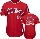 Dan Haren Jersey: Adult Majestic Alternate Scarlet Authentic Los Angeles Angels of Anaheim Jersey