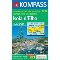 Kompass Karten, Isola d' Elba: Wandern, Rad, Seekarte / Escursioni, Bike, Nautica