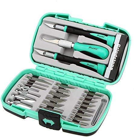Huya Force 30pcs Multifunction Hand Tool Set Deluxe Hobby Knife Kit Carving Knife Woodworking Tools Set
