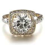 D&J Jewelry 18K Rose Gold Plated Brilliant Crystals Womens Wedding Band Engagement Ring R228